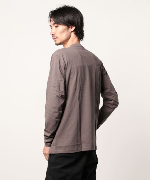 SHISKY（シスキー）の「ロゴプリント長袖カットソー（Tシャツ/カットソー・メンズ・オフホワイト/モカ/ミント/ベージュ系/ブラウン/チャコール/ベージュ/ブラック/ネイビー/杢グレー・M/L/XL）」の12枚目の写真