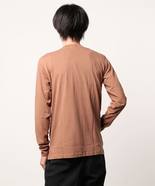 SHISKY（シスキー）の「ロゴプリント長袖カットソー（Tシャツ/カットソー・メンズ・オフホワイト/モカ/ミント/ベージュ系/ブラウン/チャコール/ベージュ/ブラック/ネイビー/杢グレー・M/L/XL）」の17枚目の写真