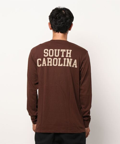 SHISKY（シスキー）の「ロゴプリント長袖カットソー（Tシャツ/カットソー・メンズ・オフホワイト/モカ/ミント/ベージュ系/ブラウン/チャコール/ベージュ/ブラック/ネイビー/杢グレー・M/L/XL）」の14枚目の写真