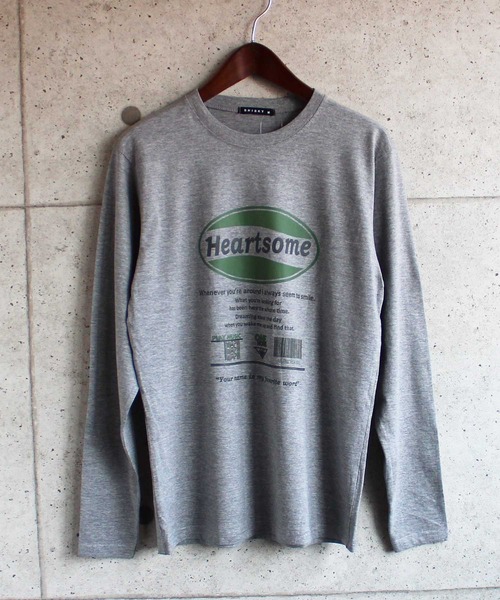 SHISKY（シスキー）の「ロゴプリント長袖カットソー（Tシャツ/カットソー・メンズ・オフホワイト/モカ/ミント/ベージュ系/ブラウン/チャコール/ベージュ/ブラック/ネイビー/杢グレー・M/L/XL）」の4枚目の写真