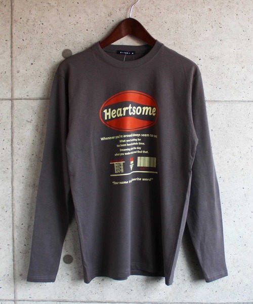 SHISKY（シスキー）の「ロゴプリント長袖カットソー（Tシャツ/カットソー・メンズ・オフホワイト/モカ/ミント/ベージュ系/ブラウン/チャコール/ベージュ/ブラック/ネイビー/杢グレー・M/L/XL）」の5枚目の写真