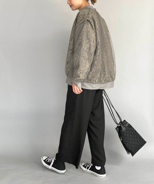 PICCIN(ピッチン)の「サテンジャガードイージーパンツ(その他パンツ・レディース・ダークグリーン/ブラック・M)」の20枚目の写真