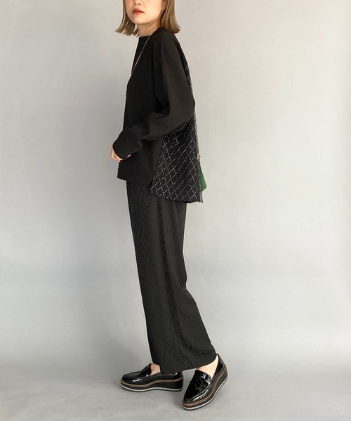 PICCIN(ピッチン)の「サテンジャガードイージーパンツ(その他パンツ・レディース・ダークグリーン/ブラック・M)」の18枚目の写真