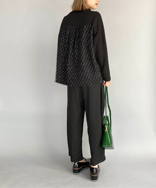 PICCIN(ピッチン)の「サテンジャガードイージーパンツ(その他パンツ・レディース・ダークグリーン/ブラック・M)」の17枚目の写真