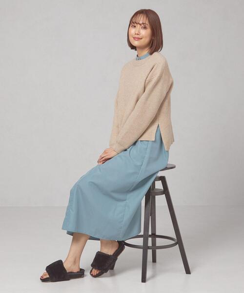 closet story(クローゼットストーリー)の「<closet story(クローゼットストーリー)>ニット×シャツワンピース(ワンピース・レディース・ベージュ/オフホワイト/ライム・FREE)」の9枚目の写真