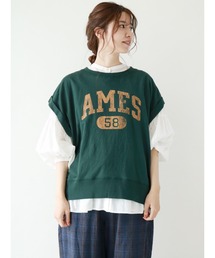 Samansa Mos2 | ミニ裏毛ロゴプリントベスト(ベスト)