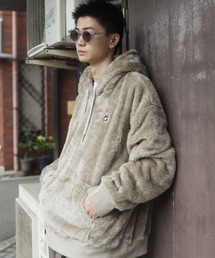 Mark Gonzales / マークゴンザレス 別注 コラボ オーバーサイズ ボア フリース プルオーバー パーカー