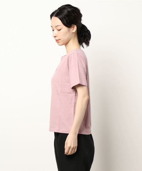 Cheek(チーク)の「刺繍チビTee(Tシャツ/カットソー・レディース・ピンク/オフホワイト/チャコールグレー・MEDIUM)」の4枚目の写真