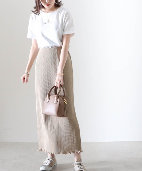 Cheek(チーク)の「刺繍チビTee(Tシャツ/カットソー・レディース・ピンク/オフホワイト/チャコールグレー・MEDIUM)」の6枚目の写真