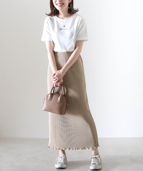 Cheek(チーク)の「刺繍チビTee(Tシャツ/カットソー・レディース・ピンク/オフホワイト/チャコールグレー・MEDIUM)」の19枚目の写真