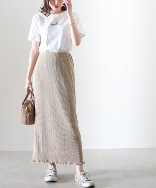 Cheek(チーク)の「刺繍チビTee(Tシャツ/カットソー・レディース・ピンク/オフホワイト/チャコールグレー・MEDIUM)」の21枚目の写真