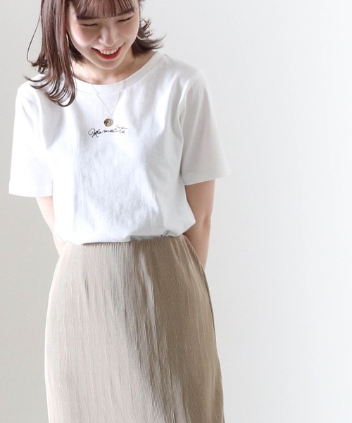 Cheek(チーク)の「刺繍チビTee(Tシャツ/カットソー・レディース・ピンク/オフホワイト/チャコールグレー・MEDIUM)」の15枚目の写真