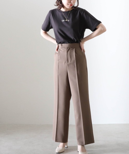 Cheek(チーク)の「刺繍チビTee(Tシャツ/カットソー・レディース・ピンク/オフホワイト/チャコールグレー・MEDIUM)」の9枚目の写真
