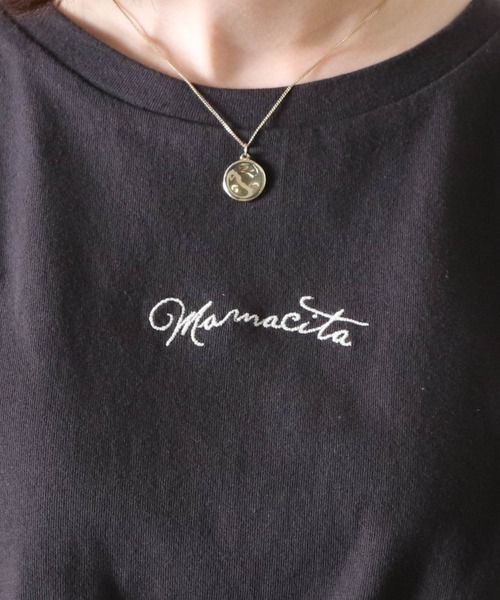 Cheek(チーク)の「刺繍チビTee(Tシャツ/カットソー・レディース・ピンク/オフホワイト/チャコールグレー・MEDIUM)」の11枚目の写真
