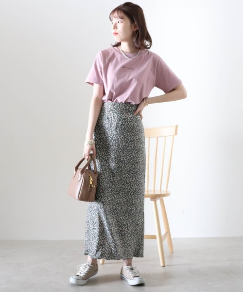 Cheek(チーク)の「刺繍チビTee(Tシャツ/カットソー・レディース・ピンク/オフホワイト/チャコールグレー・MEDIUM)」の12枚目の写真