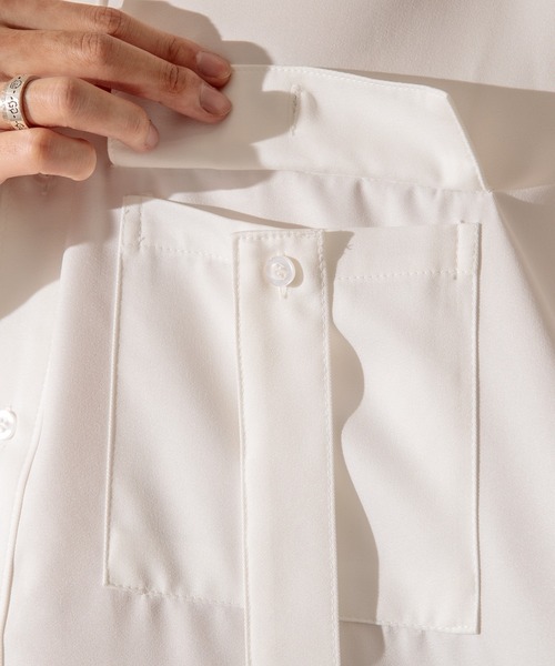 Adoon plain(アドーンプレーン)の「【Adoon plain】ポケットデザインシャツ(シャツ/ブラウス・メンズ・ホワイト/ブラック・MEDIUM/LARGE)」の13枚目の写真