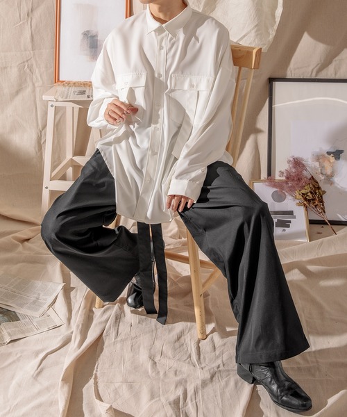 Adoon plain(アドーンプレーン)の「【Adoon plain】ポケットデザインシャツ(シャツ/ブラウス・メンズ・ホワイト/ブラック・MEDIUM/LARGE)」の18枚目の写真