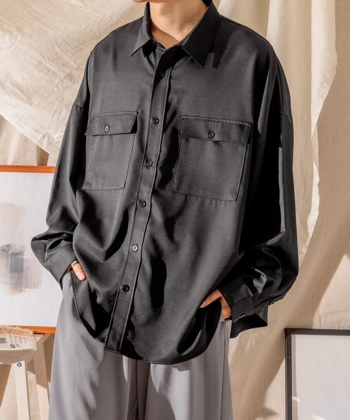 Adoon plain(アドーンプレーン)の「【Adoon plain】ポケットデザインシャツ(シャツ/ブラウス・メンズ・ホワイト/ブラック・MEDIUM/LARGE)」の5枚目の写真