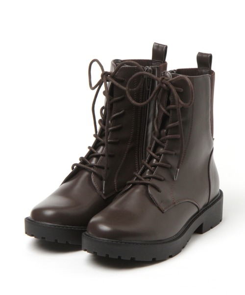 GLOBAL WORK（グローバルワーク）の「ハッスイレースアップブーツ/214693（ブーツ・レディース・ブラック/ダークブラウン・SMALL/MEDIUM/LARGE）」の3枚目の写真