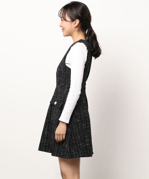 ANDGEEBEE（アンジービー）の「ツィードジャンパースカート（ジャンパースカート・レディース・ブラック/アイボリー・MEDIUM）」の21枚目の写真