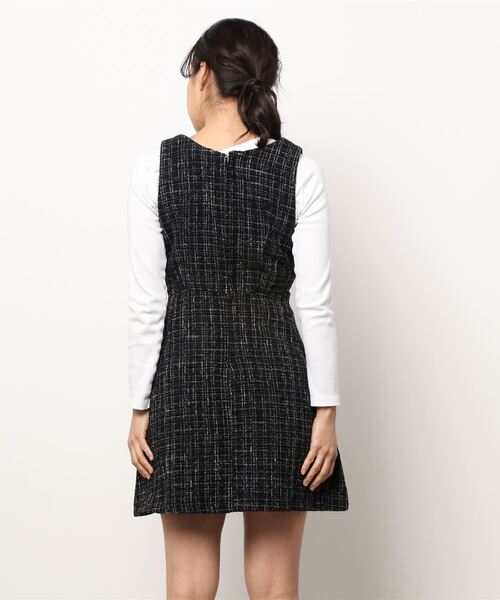 ANDGEEBEE（アンジービー）の「ツィードジャンパースカート（ジャンパースカート・レディース・ブラック/アイボリー・MEDIUM）」の18枚目の写真