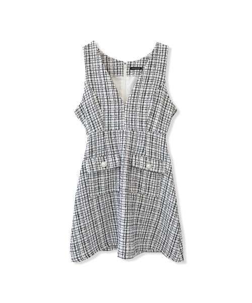 ANDGEEBEE（アンジービー）の「ツィードジャンパースカート（ジャンパースカート・レディース・ブラック/アイボリー・MEDIUM）」の6枚目の写真