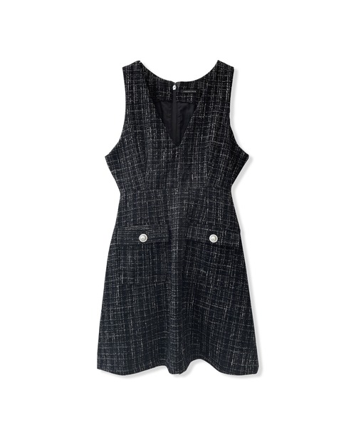 ANDGEEBEE（アンジービー）の「ツィードジャンパースカート（ジャンパースカート・レディース・ブラック/アイボリー・MEDIUM）」の7枚目の写真