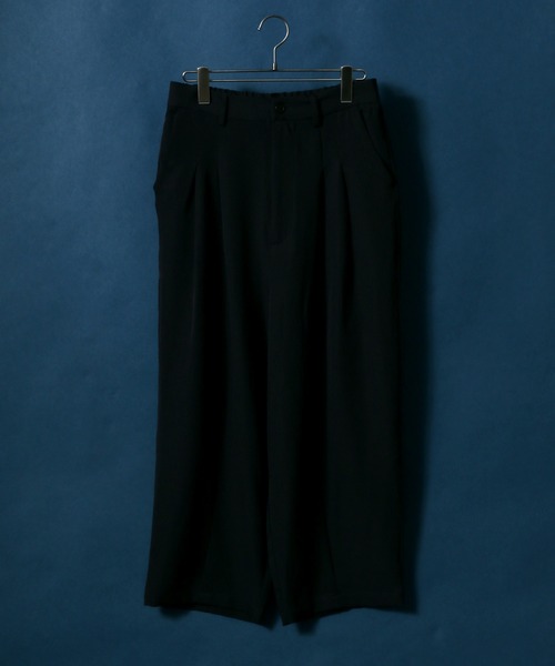 ANPAS（アンパス）の「Drape Wide Tuck Tapered Pants/ドレープ ワイドタックテーパードパンツ スラックス（スラックス・メンズ・ブルー/ブラック/ブラウン/キャメル・M/L）」の5枚目の写真