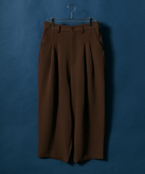 ANPAS（アンパス）の「Drape Wide Tuck Tapered Pants/ドレープ ワイドタックテーパードパンツ スラックス（スラックス・メンズ・ブルー/ブラック/ブラウン/キャメル・M/L）」の7枚目の写真
