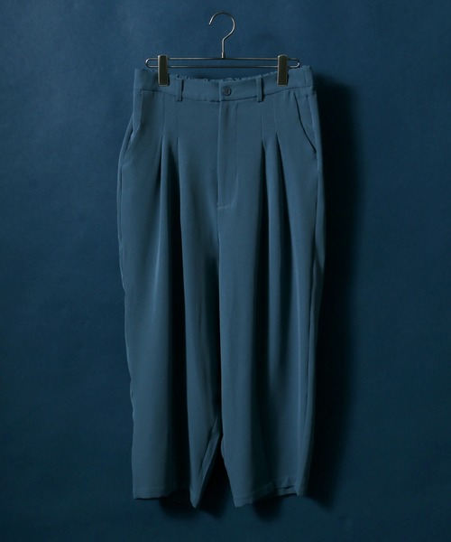 ANPAS（アンパス）の「Drape Wide Tuck Tapered Pants/ドレープ ワイドタックテーパードパンツ スラックス（スラックス・メンズ・ブルー/ブラック/ブラウン/キャメル・M/L）」の9枚目の写真