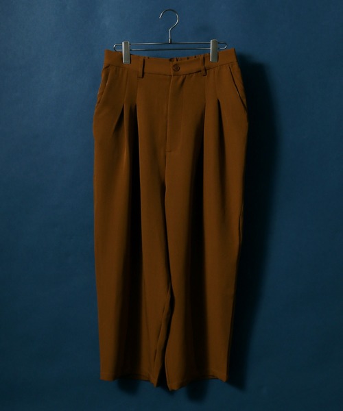 ANPAS（アンパス）の「Drape Wide Tuck Tapered Pants/ドレープ ワイドタックテーパードパンツ スラックス（スラックス・メンズ・ブルー/ブラック/ブラウン/キャメル・M/L）」の11枚目の写真