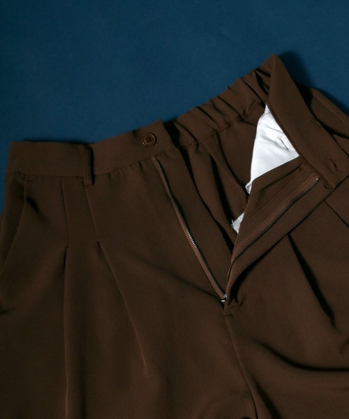 ANPAS（アンパス）の「Drape Wide Tuck Tapered Pants/ドレープ ワイドタックテーパードパンツ スラックス（スラックス・メンズ・ブルー/ブラック/ブラウン/キャメル・M/L）」の16枚目の写真
