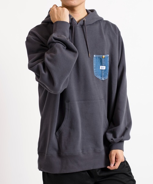 【セール】【Lee】デニムポケットリメイク風スウェットパーカー フーディー LT2968（パーカー）｜Lee（リー）