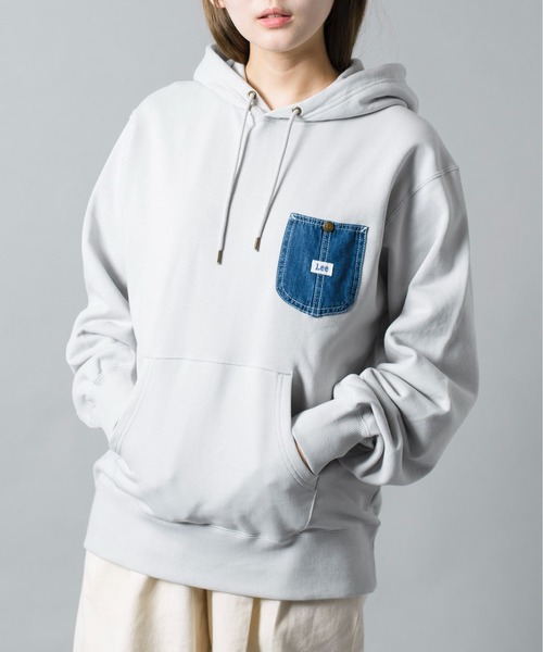 【セール】【Lee】デニムポケットリメイク風スウェットパーカー フーディー LT2968（パーカー）｜Lee（リー）