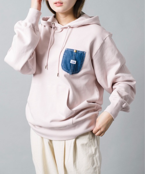 【セール】【Lee】デニムポケットリメイク風スウェットパーカー フーディー LT2968（パーカー）｜Lee（リー）