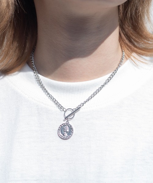 PairPair（ペアペア）の「チェーン×コインネックレス(ユニセックス）（ネックレス・レディース・ゴールド/シルバー・FREE）」の2枚目の写真