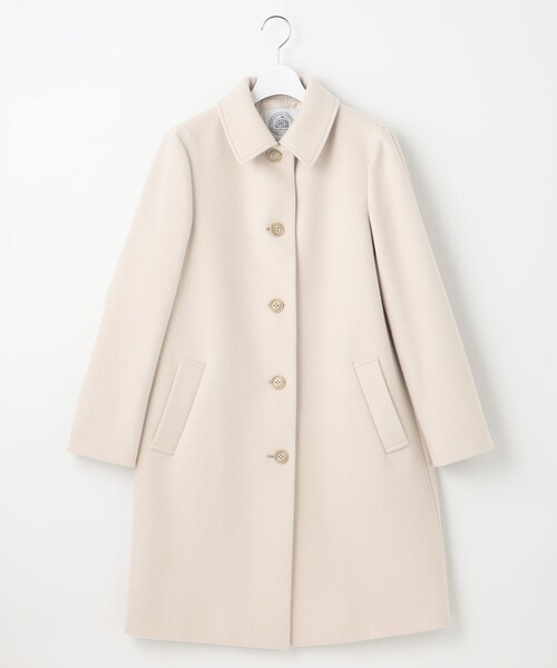 J.PRESS(ジェイプレス)の「スーパー110S ショートビーバー ステンカラー コート(ステンカラーコート・レディース・ブラック系/グレー系/ベージュ系・T15/T13)」の13枚目の写真