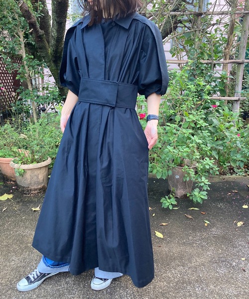 AVIE(アビィ)の「ライトモールスキンコートドレス(ステンカラーコート・レディース・カーキ/ネイビー・38)」の19枚目の写真