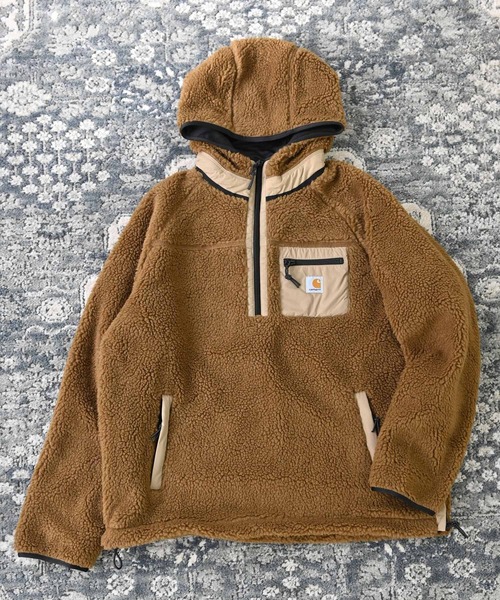 Carhartt WIP（カーハートダブリューアイピー）の「Carhartt WIP(カーハート ワークインプログレス) PRENTIS ハーフジップパーカー（パーカー・メンズ・オフホワイト/ブラウン/カーキ・S/M/L）」の7枚目の写真