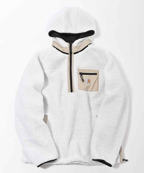 Carhartt WIP（カーハートダブリューアイピー）の「Carhartt WIP(カーハート ワークインプログレス) PRENTIS ハーフジップパーカー（パーカー・メンズ・オフホワイト/ブラウン/カーキ・S/M/L）」の15枚目の写真