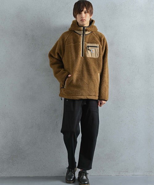 Carhartt WIP（カーハートダブリューアイピー）の「Carhartt WIP(カーハート ワークインプログレス) PRENTIS ハーフジップパーカー（パーカー・メンズ・オフホワイト/ブラウン/カーキ・S/M/L）」の18枚目の写真