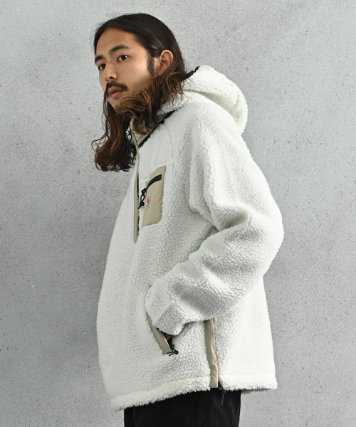 Carhartt WIP（カーハートダブリューアイピー）の「Carhartt WIP(カーハート ワークインプログレス) PRENTIS ハーフジップパーカー（パーカー・メンズ・オフホワイト/ブラウン/カーキ・S/M/L）」の20枚目の写真