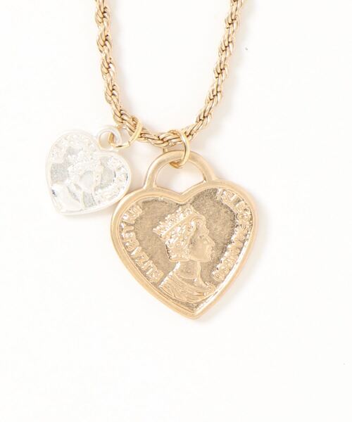 AMERICAN HOLIC（アメリカンホリック）の「スクリューチェーンハートコインネックレス（ネックレス・レディース・シルバー/ゴールド・FREE）」の2枚目の写真