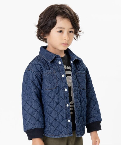 F.O.KIDS(エフオーキッズ)の「キルトシャツジャケット(シャツ/ブラウス・キッズ・ブラウン/インディゴブルー・100/90/130/120/95/110/140/80)」の2枚目の写真