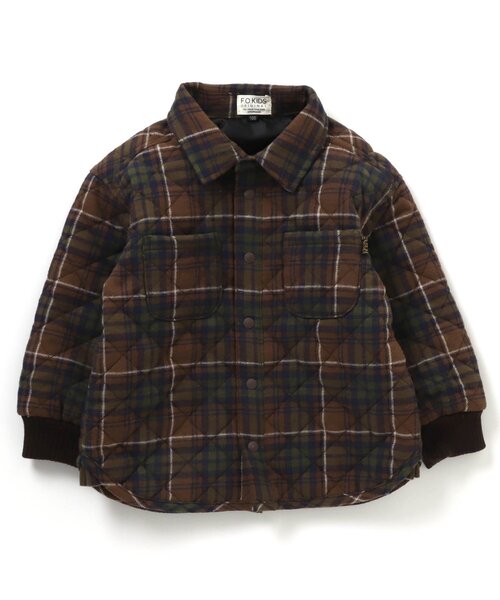 F.O.KIDS(エフオーキッズ)の「キルトシャツジャケット(シャツ/ブラウス・キッズ・ブラウン/インディゴブルー・100/90/130/120/95/110/140/80)」の4枚目の写真