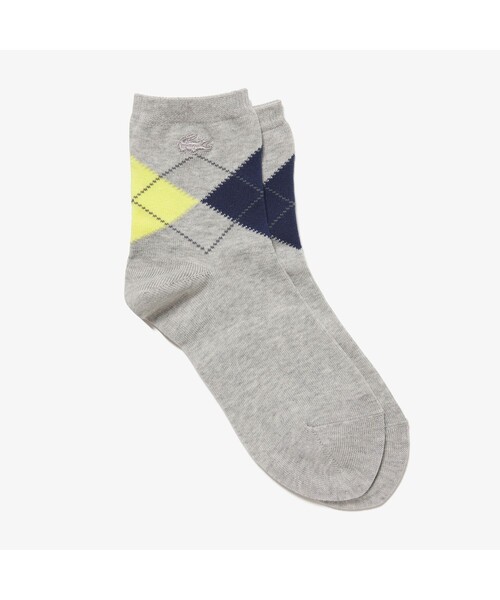 LACOSTE（ラコステ）の「アーガイルショートソックス（ソックス/靴下・レディース・ネイビー/グレー/ライトブラウン・24.0cm）」の2枚目の写真