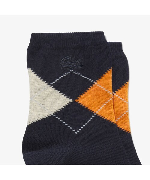 LACOSTE（ラコステ）の「アーガイルショートソックス（ソックス/靴下・レディース・ネイビー/グレー/ライトブラウン・24.0cm）」の6枚目の写真