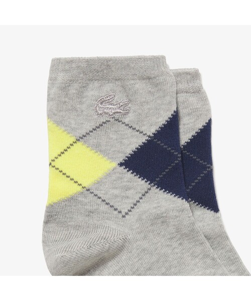 LACOSTE（ラコステ）の「アーガイルショートソックス（ソックス/靴下・レディース・ネイビー/グレー/ライトブラウン・24.0cm）」の4枚目の写真