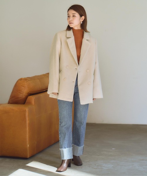 titivate（ティティベイト）の「ビッグシルエットジャケット（テーラードジャケット・レディース・ブラウン系その他/アイボリー/ピンク・S/M/L）」の4枚目の写真