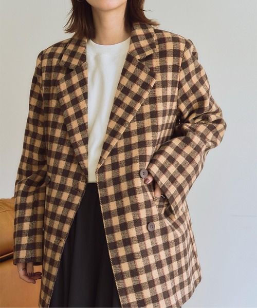 titivate（ティティベイト）の「ビッグシルエットジャケット（テーラードジャケット・レディース・ブラウン系その他/アイボリー/ピンク・S/M/L）」の8枚目の写真